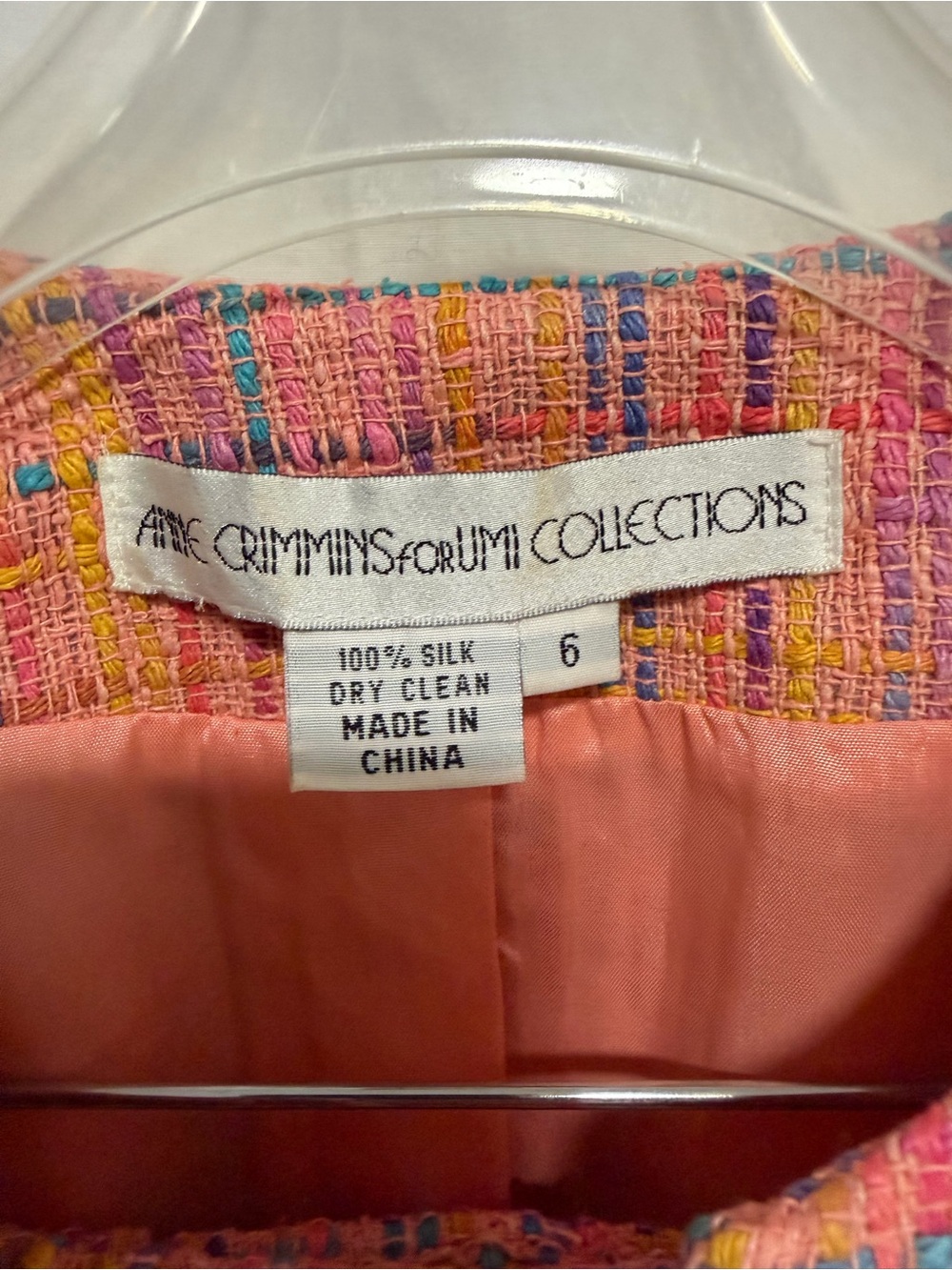 Anne Crimmins Pink Plaid Tweed Skirt Set - Picture 2 of 11